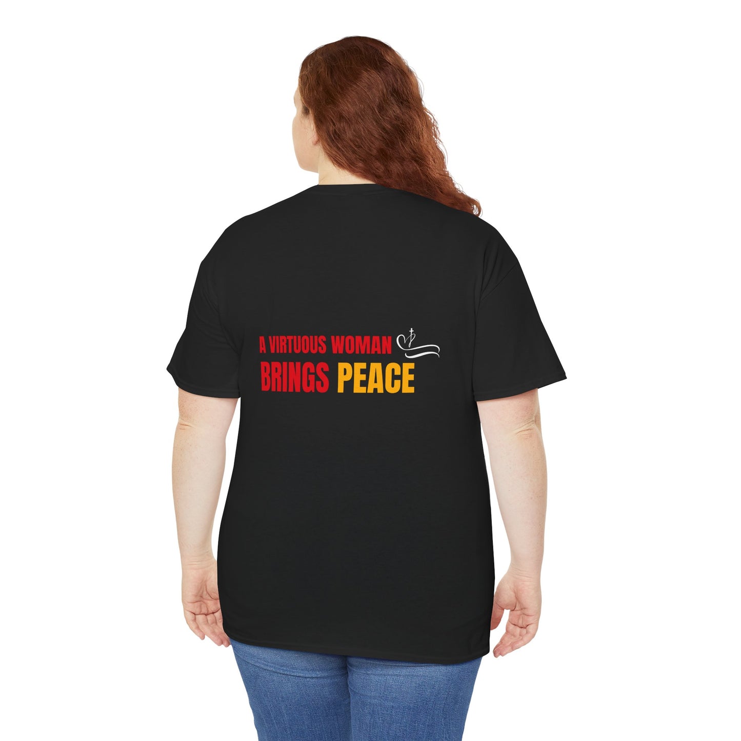 A Virtuous Woman Brings Peace - Unisex Heavy Cotton Tee